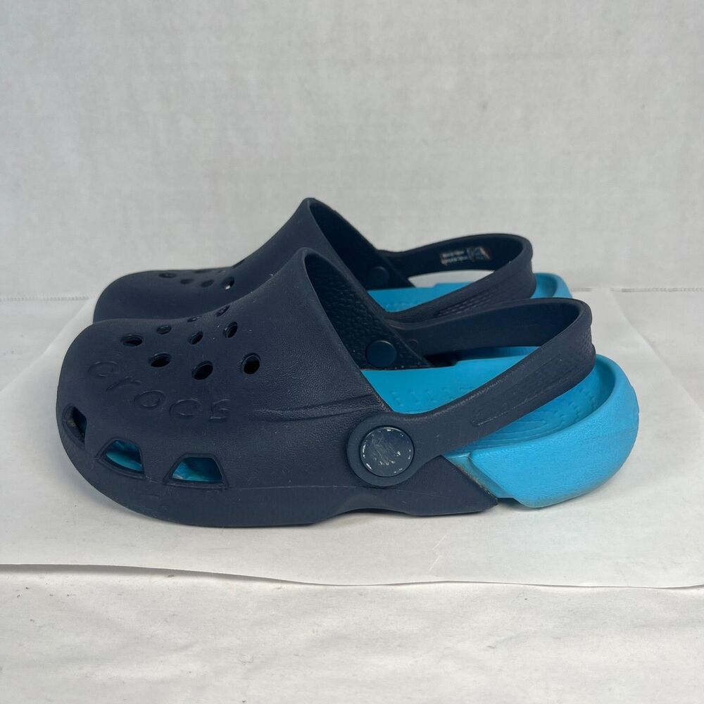 Crocs Electro Clogs Casual Comfort Shoes Blue Youth Boys 12 - Picture 2 of 7